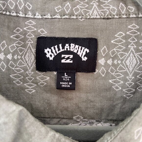 Billabong Sundays Jacquard Button-Up Casual Shirt in Sage Mens Size Large - Picture 10 of 16